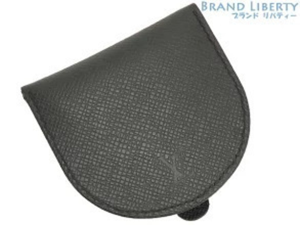 Louis Vuitton Taiga Porte Monnaie Cuvette Wallet Horseshoe Ardoise Black